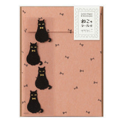 Midori Conjunto de cartas con sellos de gatos negros — foto 1