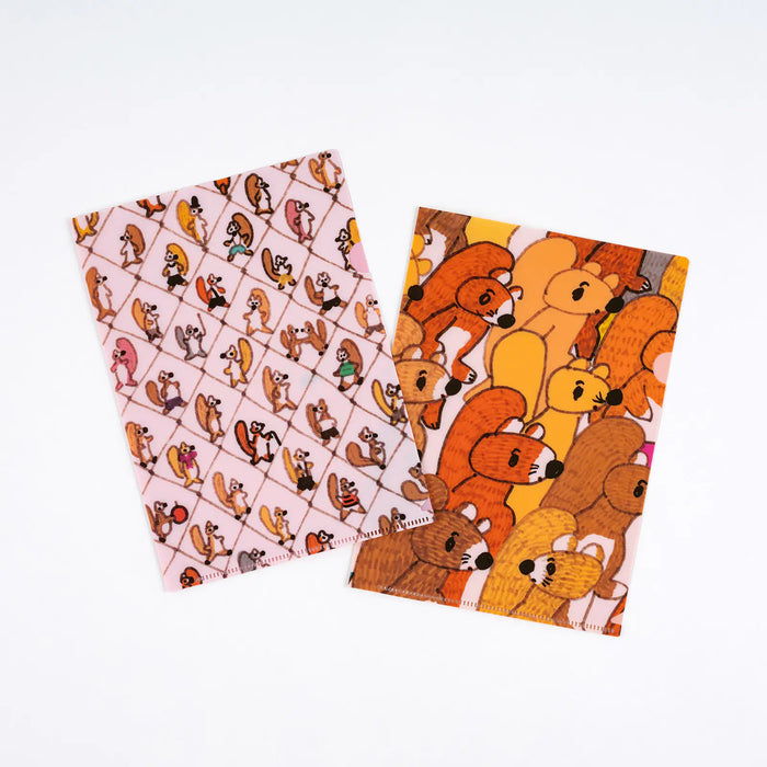 Conjunto de carpetas Hobonichi Folder Set of 2 para tamaño A5 (Squirrel Squadron) — foto 1