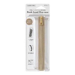 Midori Estuche para bolígrafos de banda de libro transparente y beige — foto 1
