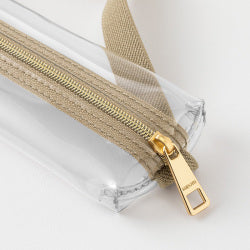 Midori Estuche para bolígrafos de banda de libro transparente y beige — foto 3