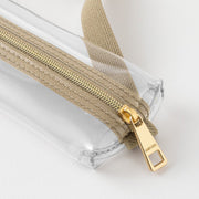 Midori Estuche para bolígrafos de banda de libro transparente y beige — foto 3