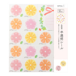 Midori Sellos para papel de colores transparente con flores — foto 1