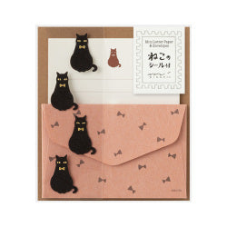 Midori conjunto de carta mini con sellos de gato negro — foto 1