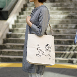 Midori Bolsa de lona natural con diseño de hombre mayor — foto 7