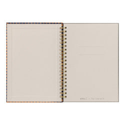 Midori Cuaderno de Anillas Lino Cheque Naranja y Azul — foto 5