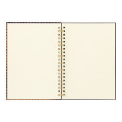 Midori Cuaderno de Anillas Lino Cheque Naranja y Azul — foto 6