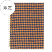Midori Cuaderno de Anillas Lino Cheque Naranja y Azul — foto 1