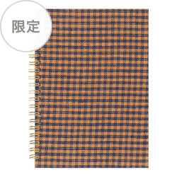 Midori Cuaderno de Anillas Lino Cheque Naranja y Azul — foto 1