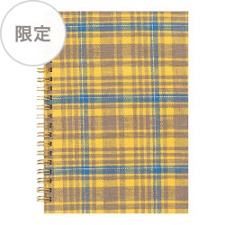 Midori Cuaderno de Anillas Lino Tartán Amarillo — foto 1