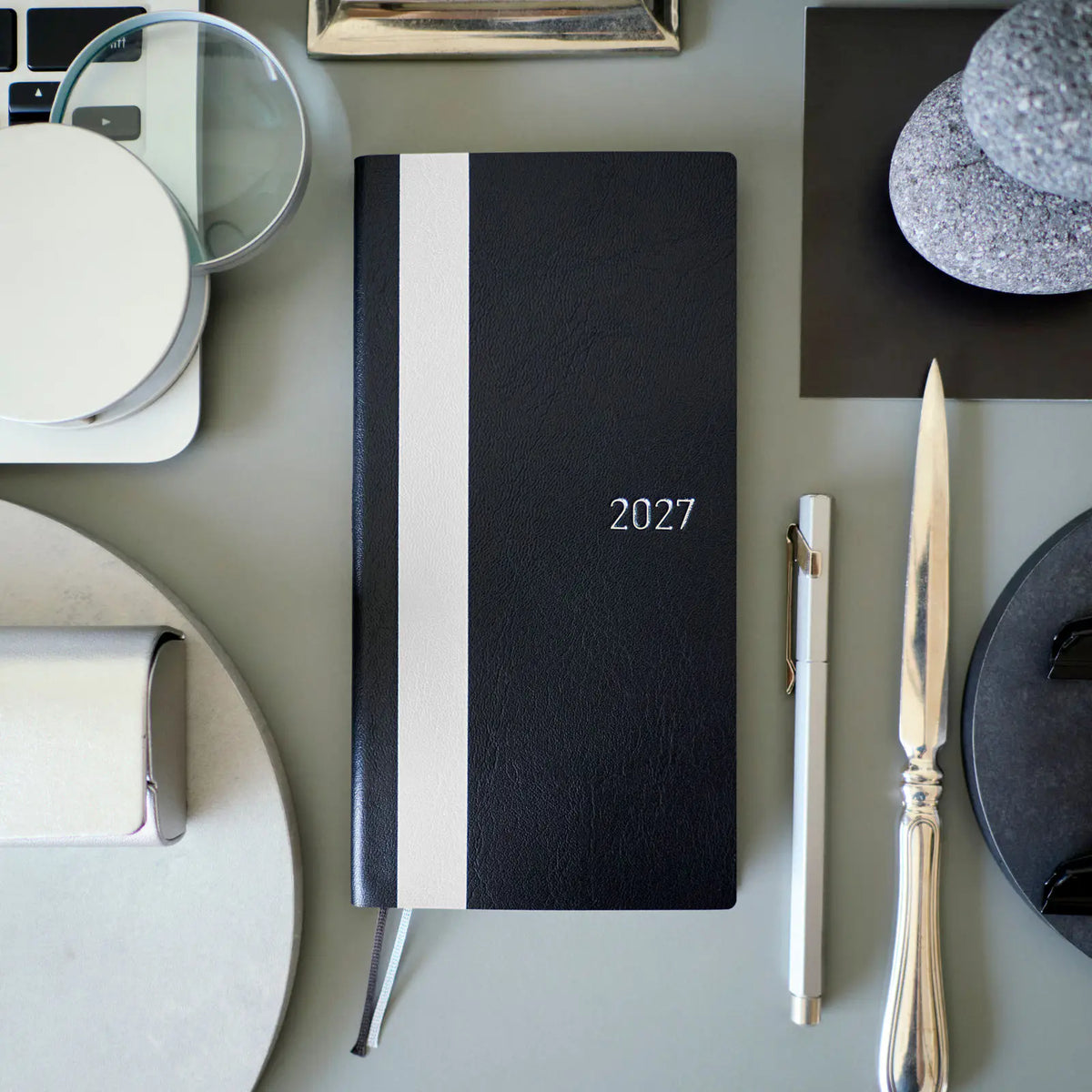 Agenda White Line — Black — Weeks Softcover Book — foto 1