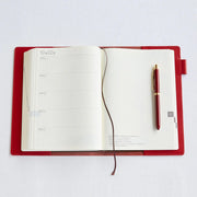 Cubierta de cuero para agenda Hobonichi 5-Year Techo grande (Rojo) - Tamaño A5 — foto 2