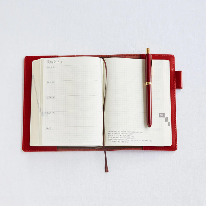 Cubierta de cuero para Hobonichi 5-Year Techo (Rojo) — Tamaño A6 — foto 2