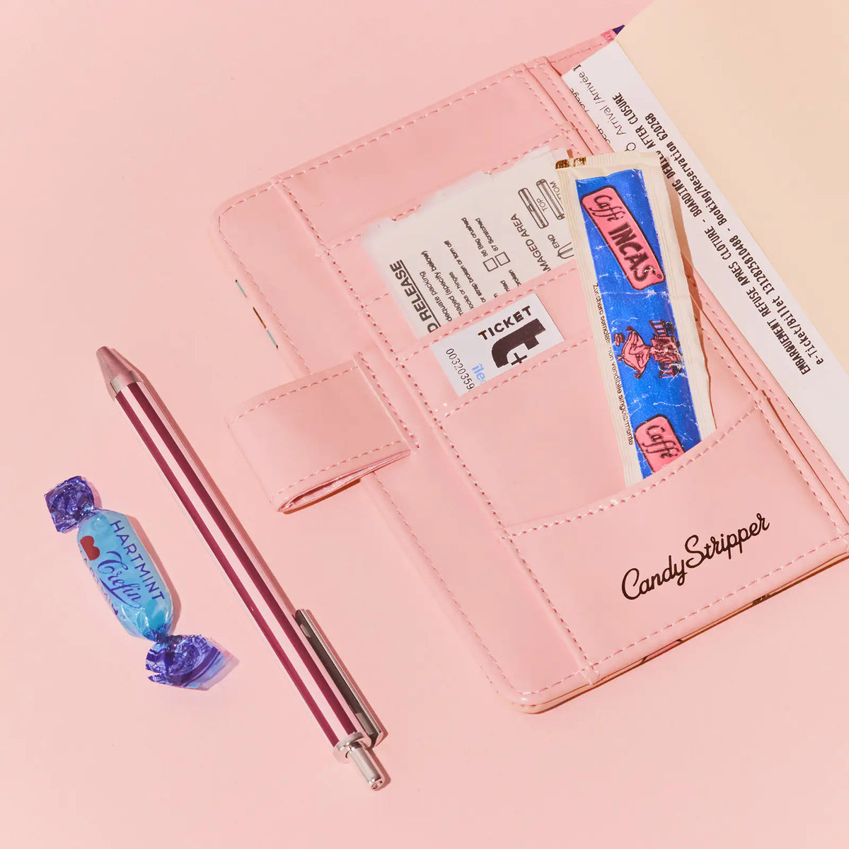 Cubierta para agenda Candy Stripper — Random Dog & Cat (Pink) — A6 Tamaño Original — foto 2