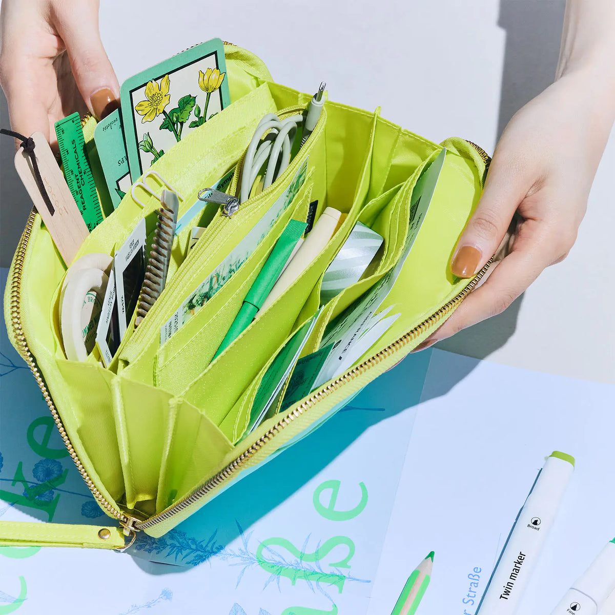 Organizador Aqua Lime — Drawer Pouch Áne — foto 2