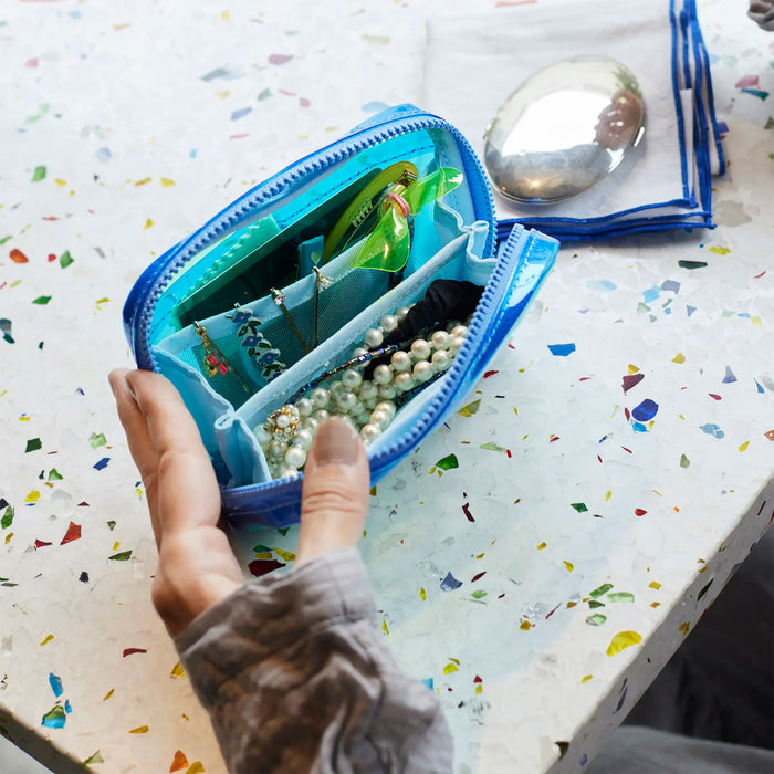 Organizador Clear Mixed Blue — Bolsa Drawer Pouch Pocket — foto 2