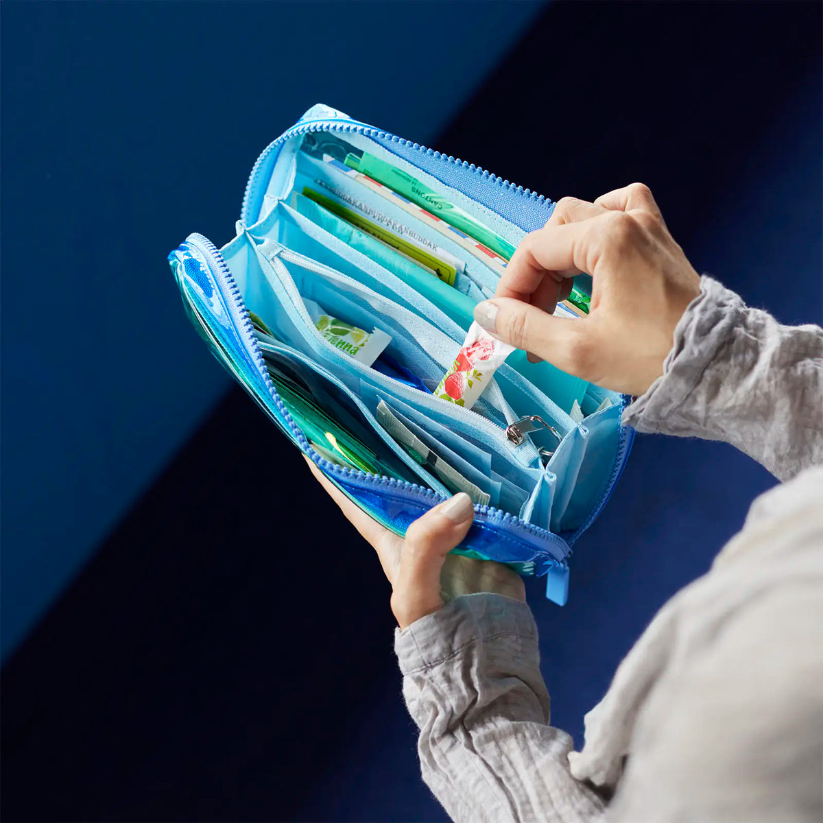 Organizador Clear Mixed Blue — Drawer Pouch Áne — foto 2