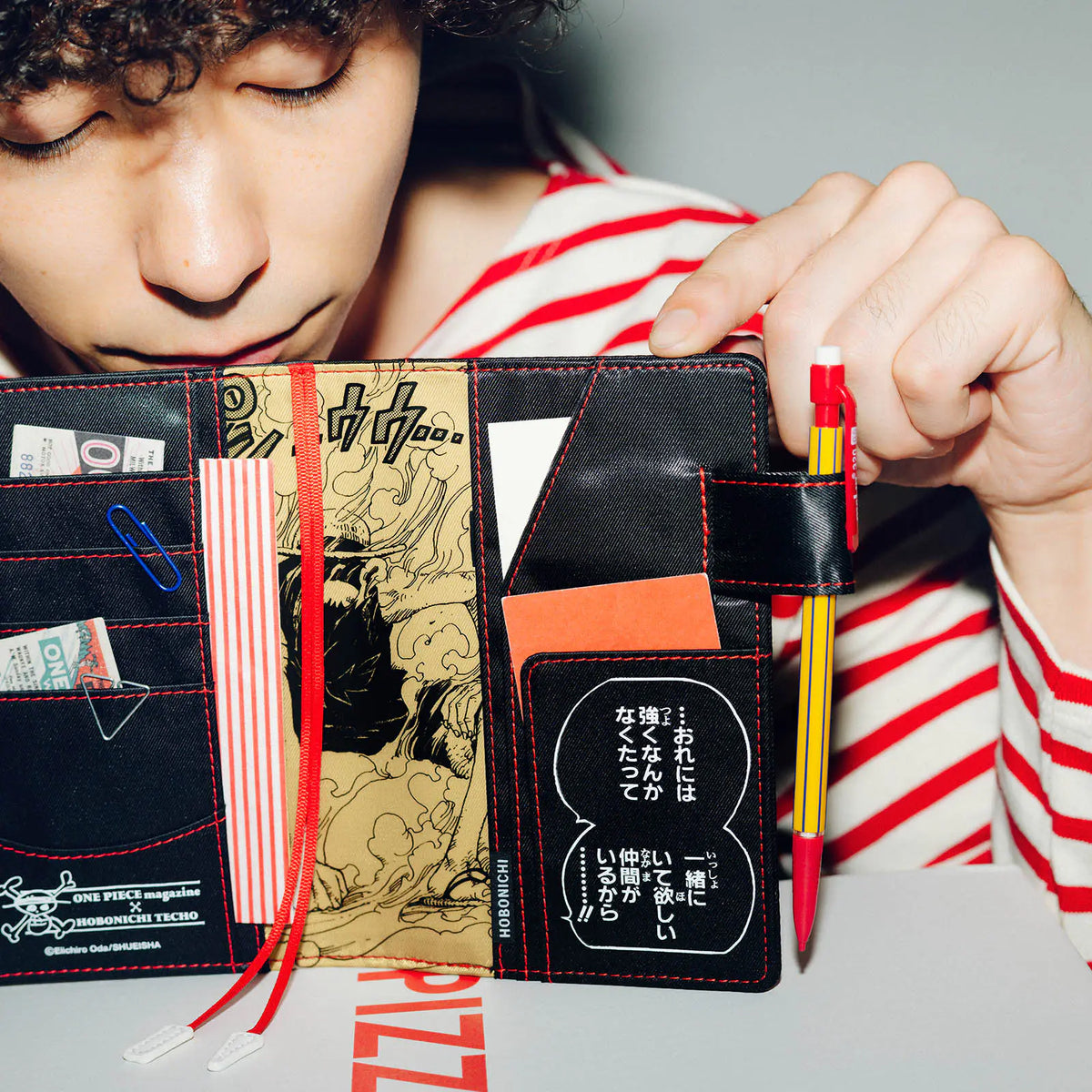 Cubierta para agenda ONE PIECE magazine — Straw Hat Luffy (Black) — A6 Original Size — foto 3