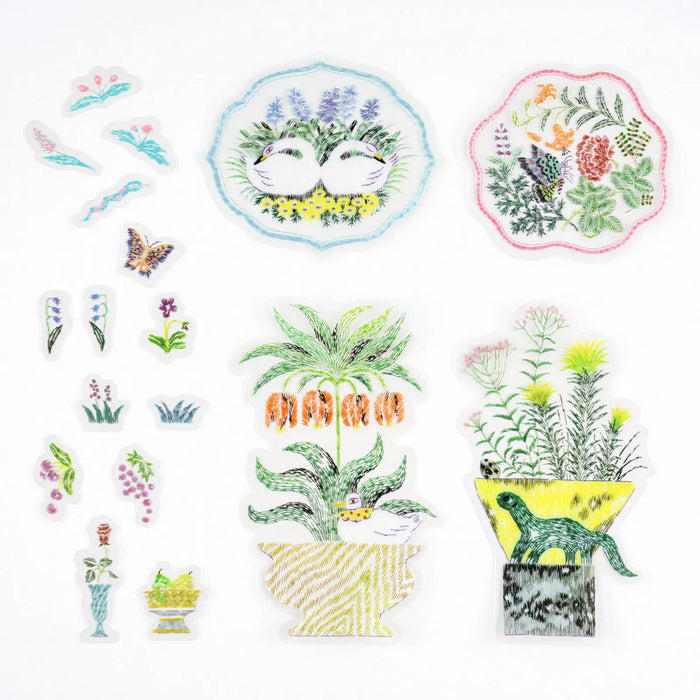 Papelería y accesorios iyo okumi — Conjunto de pegatinas de bordado transparente - My Garden — foto 1