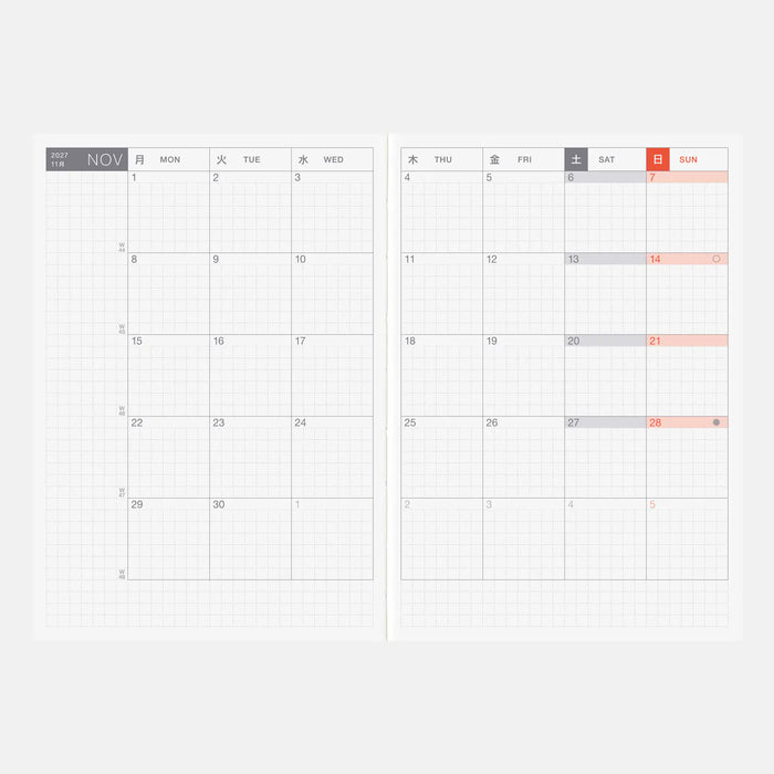 Agenda Hobonichi Techo 2027 Inglés Libro Original — Tamaño A6 / Diario / Inicio en enero / Semana desde lunes — foto 2