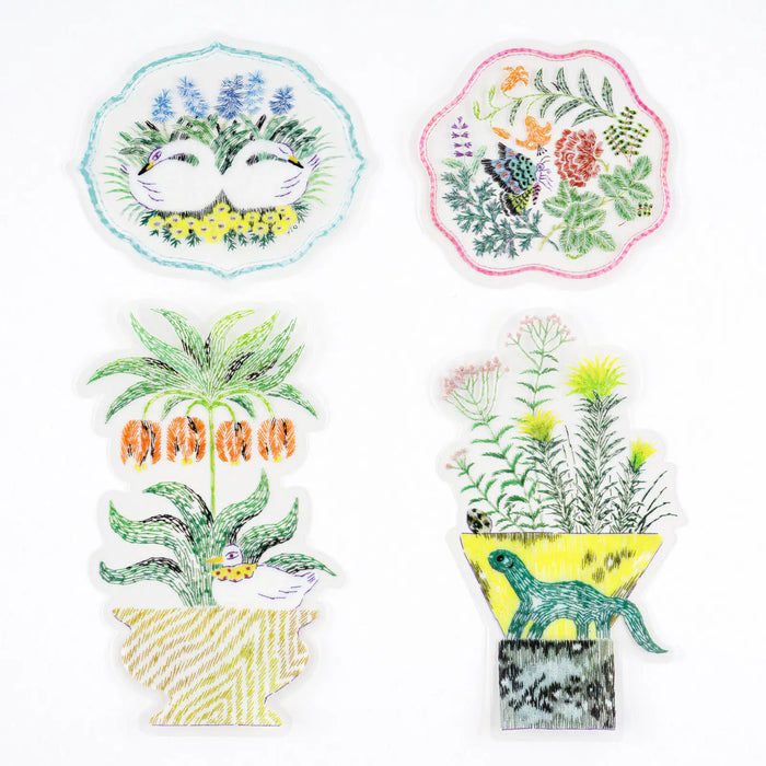 Papelería y accesorios iyo okumi — Conjunto de pegatinas de bordado transparente - My Garden — foto 2