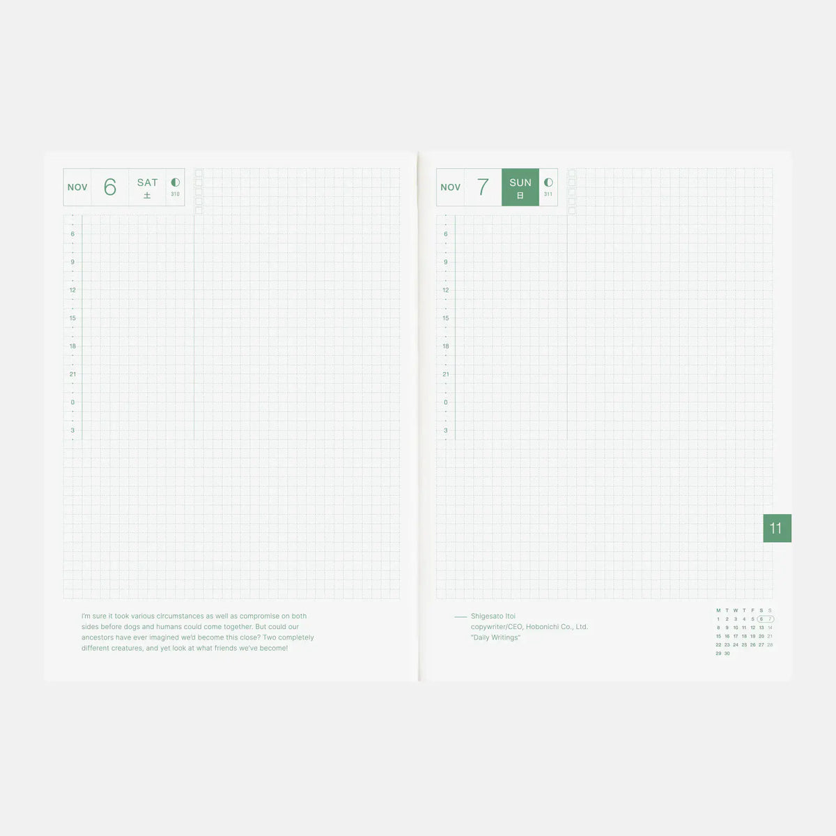 Agenda Hobonichi Techo 2027 English Cousin Book — Tamaño A5 / Diaria / Inicio en enero / Inicio en lunes — foto 4