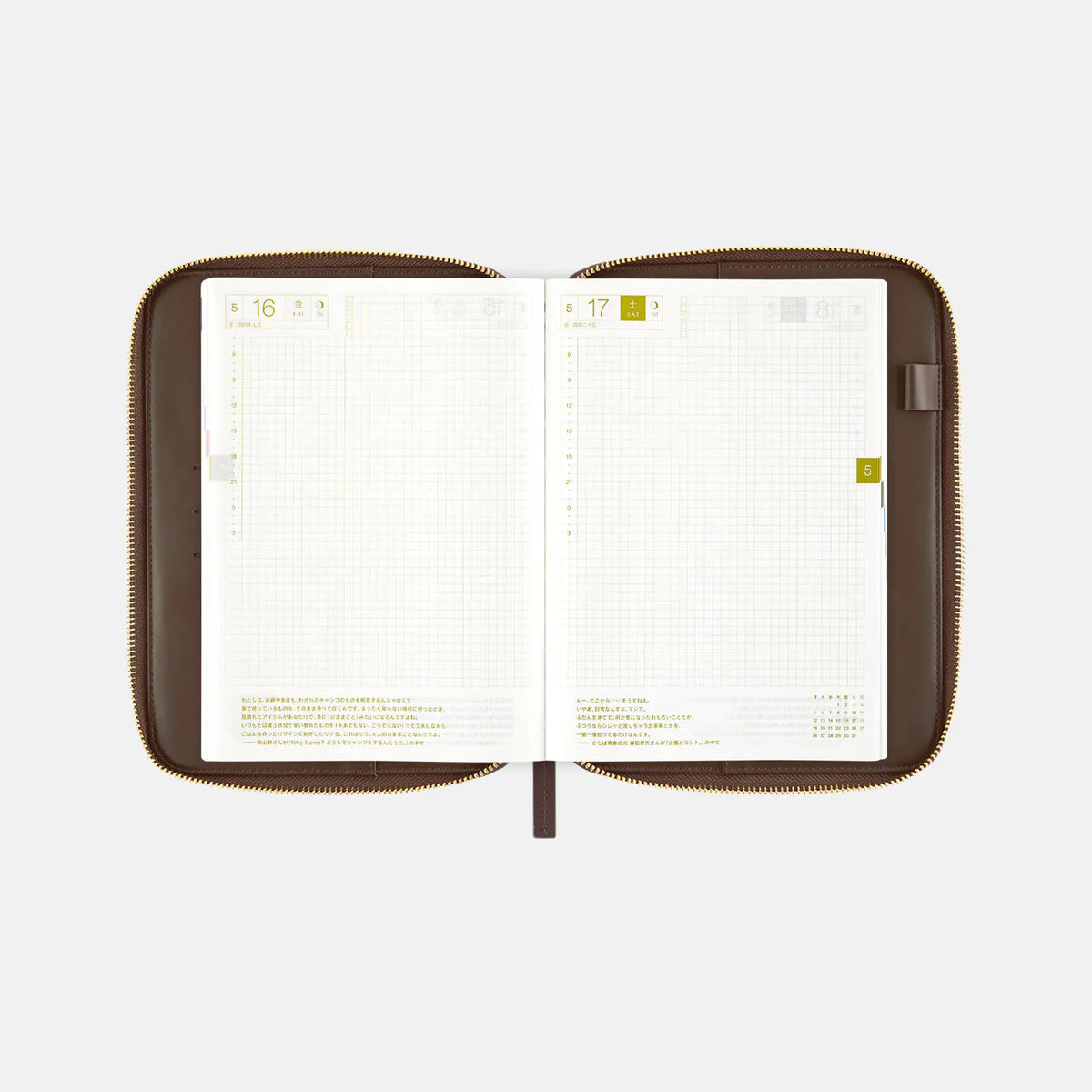Cubierta para agenda Taut Zipped (Café au Lait Plaid) — A5 Cousin Size — foto 7