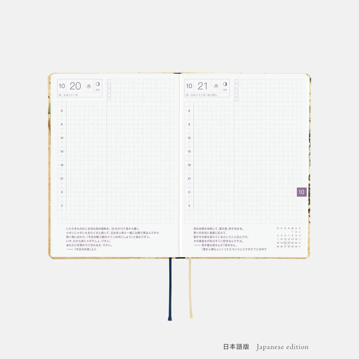 Agenda V&A Series — Vine — HON / Tamaño A6 / Diaria / Edición en inglés o japonés / Inicio en enero / Inicio en lunes — foto 13