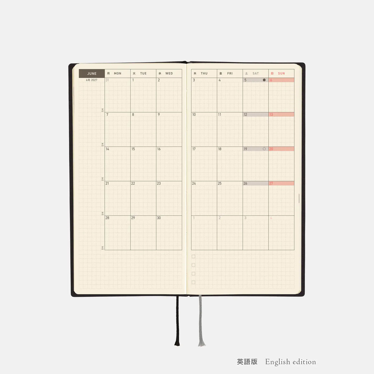 Agenda White Line — Black — Weeks Softcover Book — foto 7