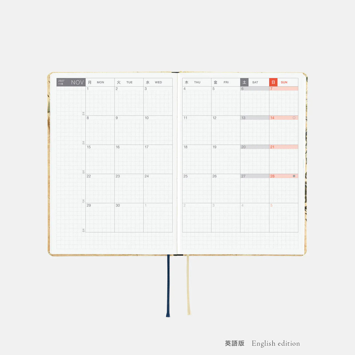 Agenda V&A Series — Vine — HON / Tamaño A6 / Diaria / Edición en inglés o japonés / Inicio en enero / Inicio en lunes — foto 7
