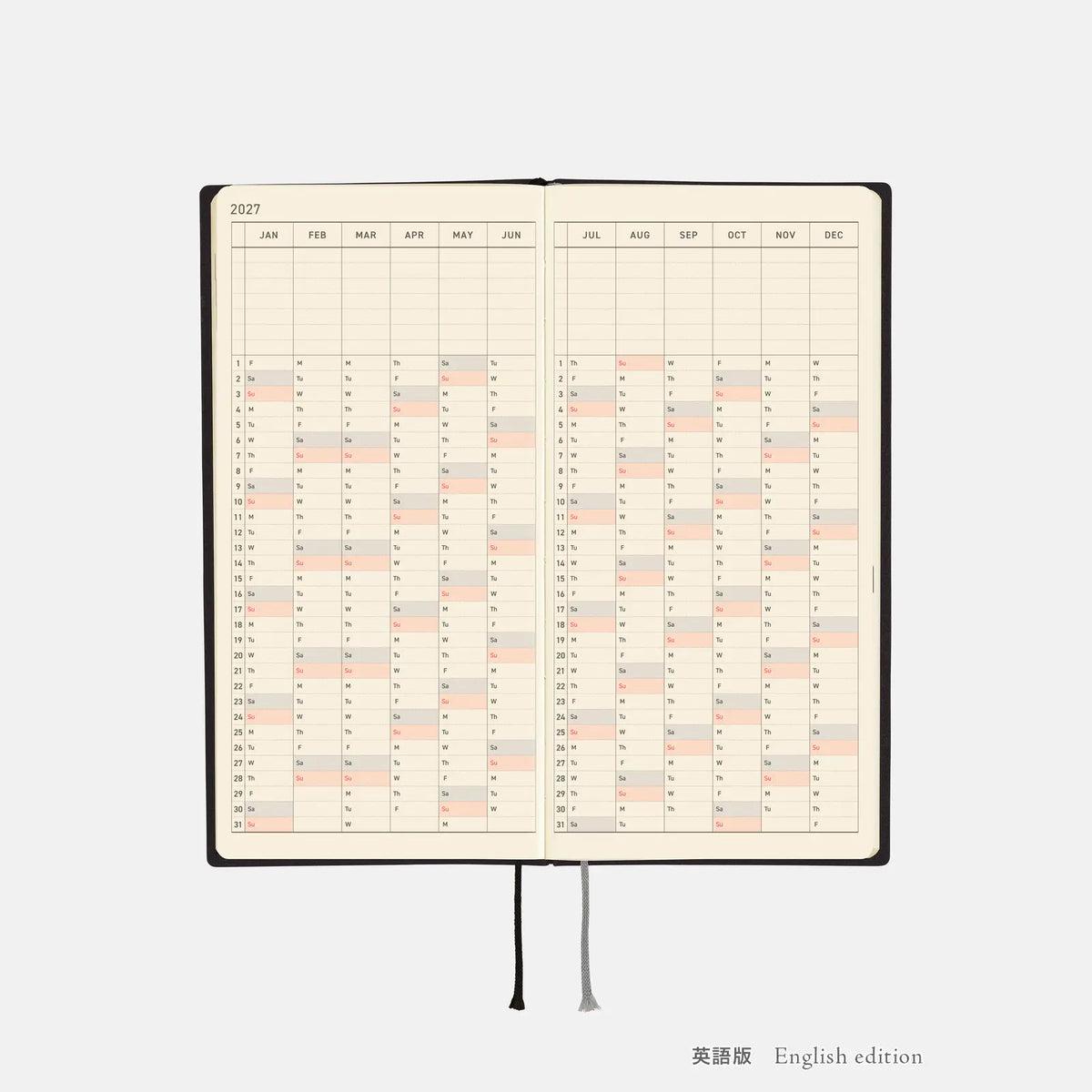 Agenda White Line — Black — Weeks Softcover Book — foto 9